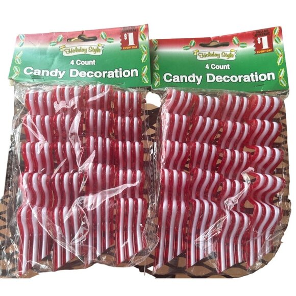 Four 4-pack Dolgencorp, Inc. Multicolored Striped Plastic Candy Decorations-NEW - Picture 2 of 11